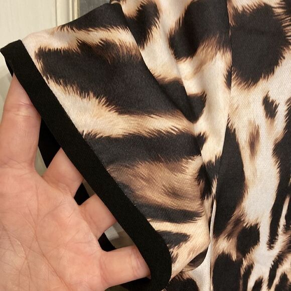 Mango Animal Print with Contrasting Black Trim Top - Picture 4 of 12